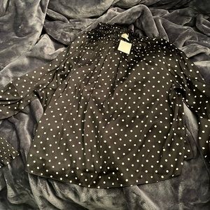 NWT women’s black and white polka dot blouse